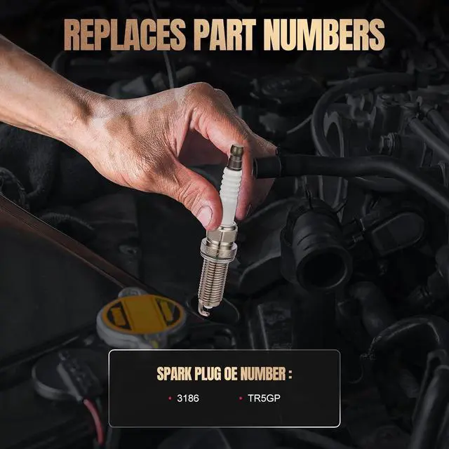 Alt view image 3 of 7 - 3186 Iridium Spark Plugs 8 Pack Compatible with GMC Yukon Sierra Silverado 1500 2500 3500 9-7x Grand Prix G8 Firebird GTO H2 H3 H3T Isuzu 4.8L 5.3L 5.7L 6.0L 6.2L V8 Replaces TR5GP Spark Plug