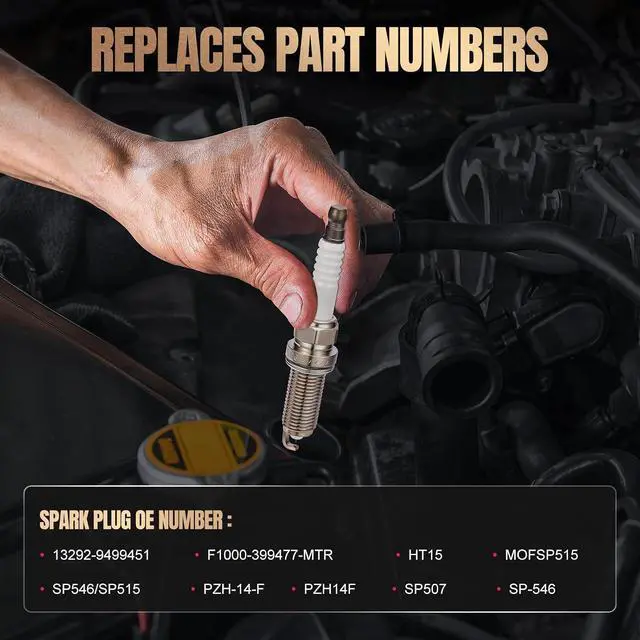 Alt view image 3 of 7 - SP546/SP515 Iridium Spark Plugs 8 Pack Compatible with Ford Expedition F150 F250 F350 F450 Super Duty Compatible with Lincoln Mark LT Navigator 5.4L 6.8L V8 V10 Engine Replaces PZH14F