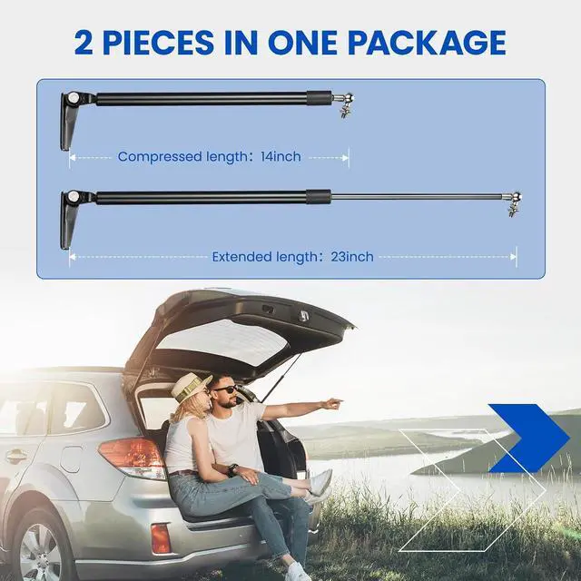Alt view image 3 of 7 - Trunk Struts 63269AJ00A for Subaru Legacy/Outback 2010-2014 | Fits Legacy & Outback 2010-2014 | OE# 63269AJ10B/PM3074L-R | Extended 23" Compressed 14.2" | 485N | Bolts included