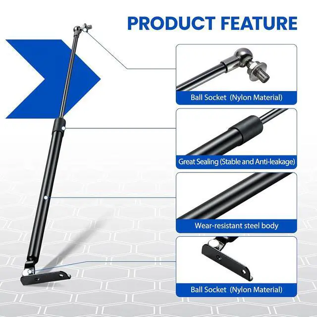 Alt view image 4 of 7 - Trunk Struts 63269AJ00A for Subaru Legacy/Outback 2010-2014 | Fits Legacy & Outback 2010-2014 | OE# 63269AJ10B/PM3074L-R | Extended 23" Compressed 14.2" | 485N | Bolts included