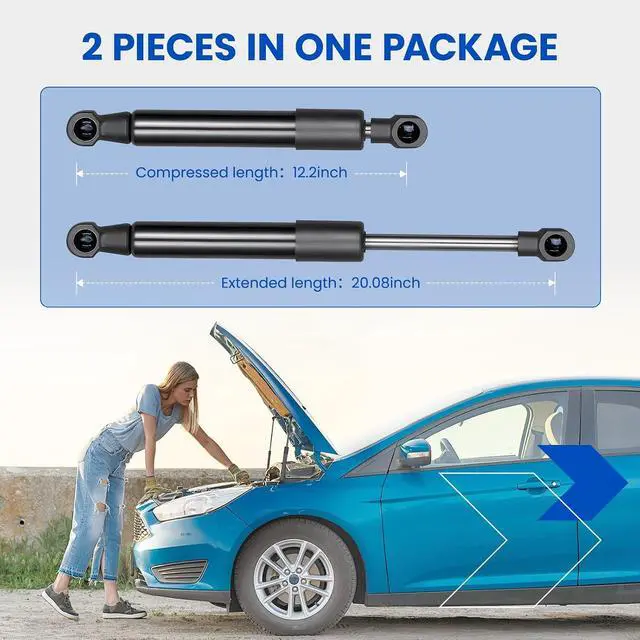 Alt view image 3 of 7 - Hood Struts 99651155101 Shock Gas Spring for Porsche 911 1997-2005 | Fits Porsche 911 1997-2005 & Boxster 2002-2004 | OE# 99651155101 | Extended 8.86" Compressed 5.91" | 560N Force | 2 Pcs