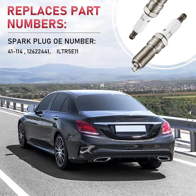 Alt view image 4 of 7 - 41-114 Iridium Spark Plugs 8 Pack Compatible with Cadillac Escalade ESV Chevy Camaro Silverado 1500 Suburban Tahoe Corvette Sierra 1500 Yukon XL 5.3L 6.2L V8 Engine for ILTR5E11 12622441