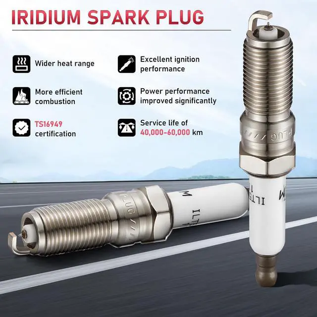 Alt view image 6 of 7 - 41-114 Iridium Spark Plugs 8 Pack Compatible with Cadillac Escalade ESV Chevy Camaro Silverado 1500 Suburban Tahoe Corvette Sierra 1500 Yukon XL 5.3L 6.2L V8 Engine for ILTR5E11 12622441
