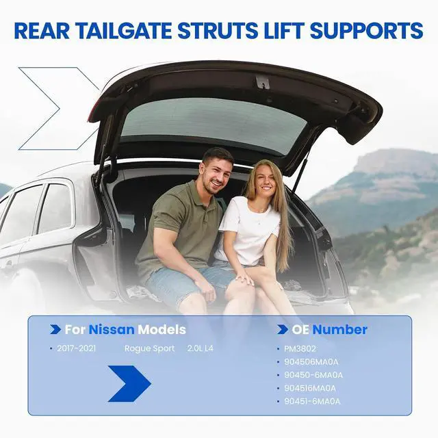 Alt view image 2 of 7 - Trunk Struts PM3802 Lift Support for Nissan Rogue Sport 2017-2021 | Compatible with Nissan Rogue Sport 2017-2021 2.0L | OE# 904506MA0A | Extended 20.75" Compressed 12.4" | 420N | 2 Pcs