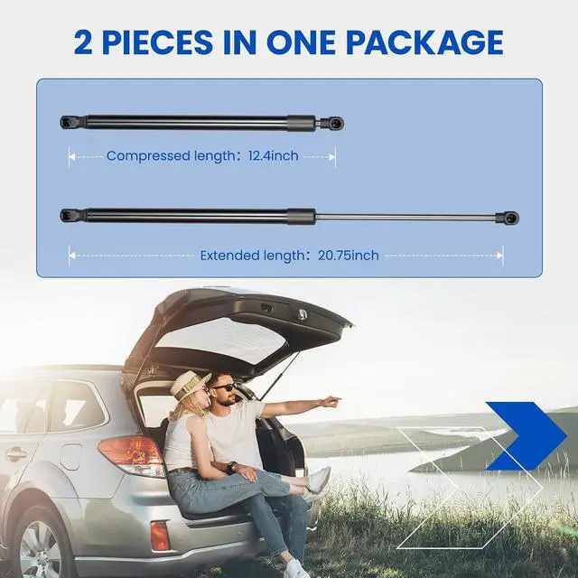 Alt view image 3 of 7 - Trunk Struts PM3802 Lift Support for Nissan Rogue Sport 2017-2021 | Compatible with Nissan Rogue Sport 2017-2021 2.0L | OE# 904506MA0A | Extended 20.75" Compressed 12.4" | 420N | 2 Pcs