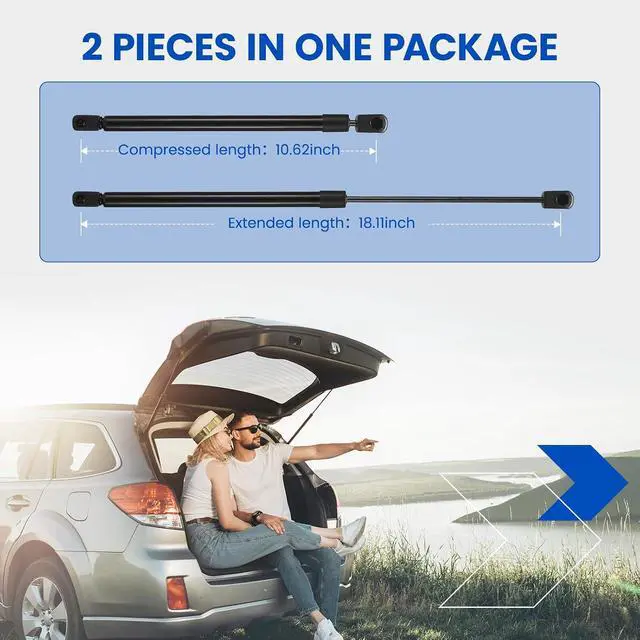 Alt view image 3 of 7 - 4185 Rear Window Struts for Escalade/Suburban/Tahoe/Yukon 2000-2006 | Rear window glass lift supports for Escalade/Suburban/Tahoe/Yukon 2000-2006 | OE# SG330025/PM1099 | Extended 18.11" | 2 Pcs