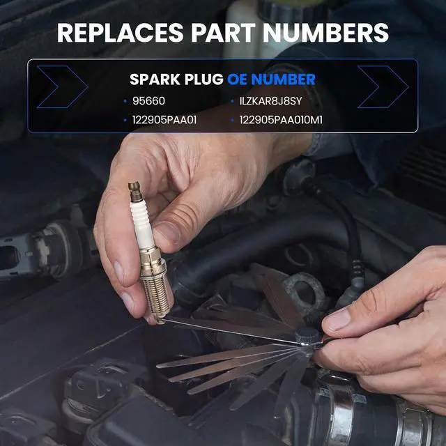 Alt view image 3 of 7 - 95660 Iridium Platinum Spark Plugs 4 Pack - Compatible with Nissan Murano 2016, Pathfinder 2014-2015, Juke 2011-2017 Compatible with Infiniti QX60, 1.6L 2.5L - Replaces DILKAR7C9H Spark Plug