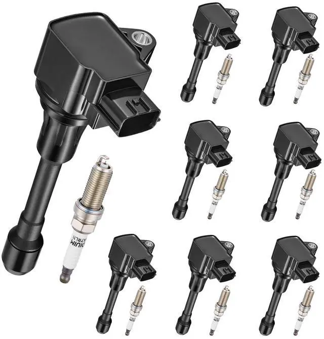 Main image of 8 Ignition Coils & 8 Spark Plugs UF677 93501 for INFINITI for Nissan | Fits 5.6L: QX80(14-21),QX56(11-13),Armada(17-20). OE:,224481LA0B,224881LA0B.Stronger Spark,Smoother Engine Performance.