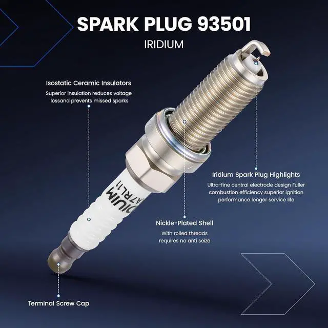 Alt view image 4 of 7 - 8 Ignition Coils & 8 Spark Plugs UF677 93501 for INFINITI for Nissan | Fits 5.6L: QX80(14-21),QX56(11-13),Armada(17-20). OE:,224481LA0B,224881LA0B.Stronger Spark,Smoother Engine Performance.