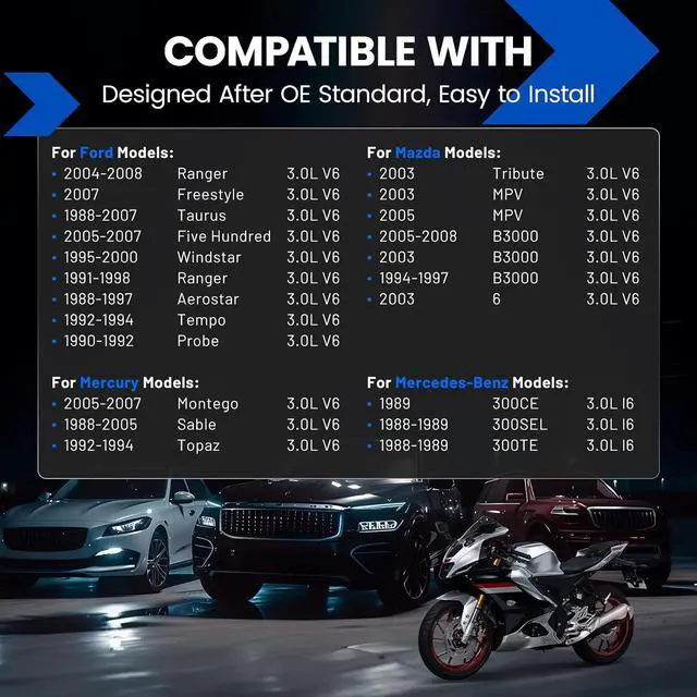 Alt view image 4 of 7 - SP413 Iridium Spark Plugs 6 Pack - Compatible with Ford Ranger Tempo Probe Compatible with Mazda 6 Tribute MPV B3000 Benz 300CE 300SEL 300TE Montego Sable, 3.0L Engine - Replaces BP5EFS