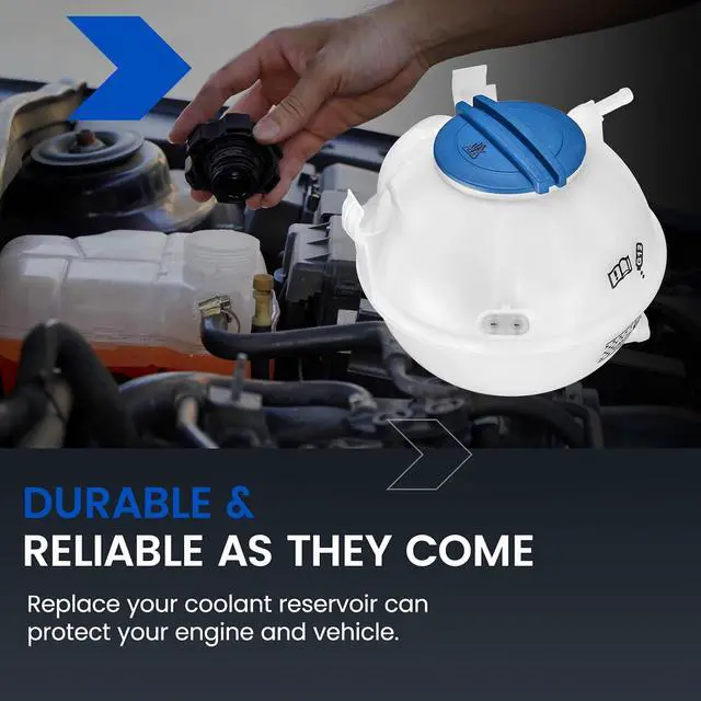 Alt view image 7 of 7 - 603-253 Coolant Tank for VW/Audi 06-19 | Fits Audi A3/Q3/TT/RS3 & VW Golf/Jetta/Passat/Beetle/Tiguan; OE 1K0121407A; 0.8L, 20PSI cap, with sensor; Direct replacement