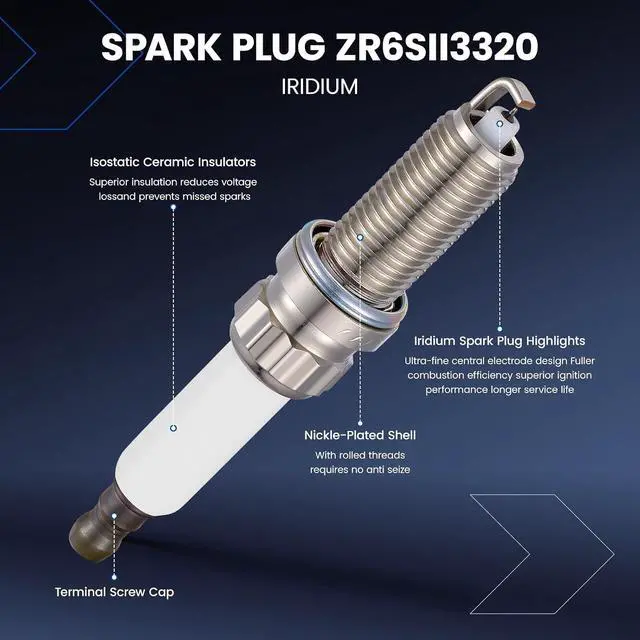 Alt view image 4 of 7 - 8 Ignition Coils & 8 Spark Plugs UF733 ZR6SII3320 for Mercedes-Benz | Fits 4.7/5.5L: GLE63(16-19),GLS63(17-19),GL63(13-16),ML63(12-15),GLS550(17-19),GL550(13-16),GL450(13-14),ML550(12-15).