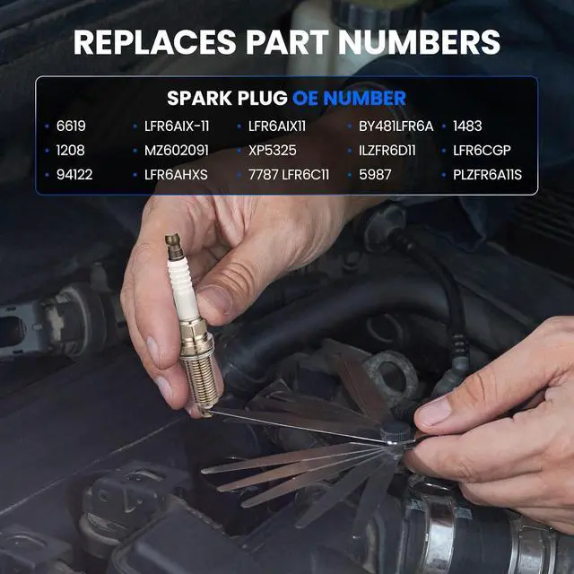 Alt view image 3 of 7 - 6619 Iridium Spark Plugs 8 Pack - Compatible with Toyota Tundra 2007-2020, Sequoia 2008-2020, Land Cruiser 2008-2020 Compatible with Lexus GX460 2010-2020, LX570 2008-2020 - Replaces LFR6AIX-11