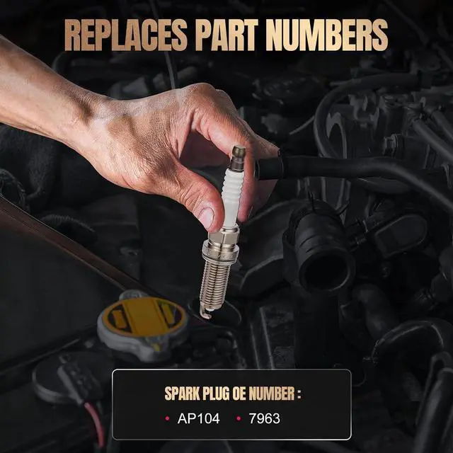 Alt view image 3 of 7 - AP104 Iridium Spark Plugs 4 Pack Compatible With Ford Escape Focus Transit Connect Compatible With Mazda 3 Tribute Mariner 2.0L 2.3L ELECTRIC L4 Engine Replacement for AP104 7963 Spark Plug