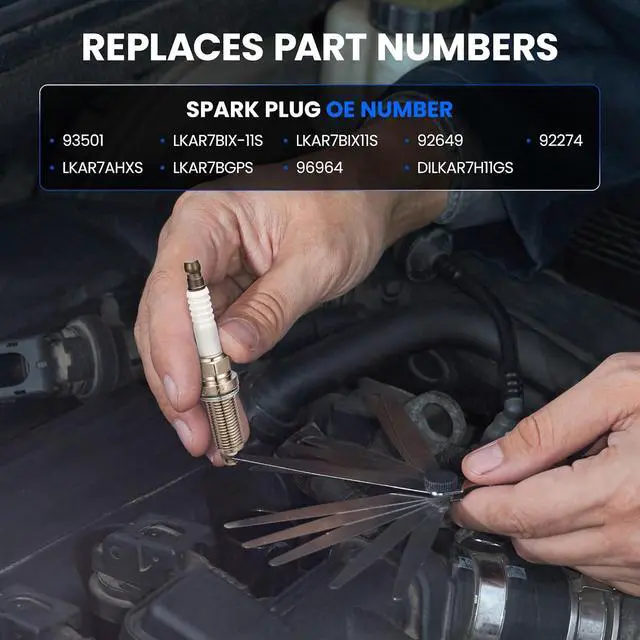 Alt view image 3 of 7 - 93501 Iridium Spark Plugs 8 Pack - Compatible with Nissan TITAN Armada 2017-2020, TITAN XD 2016-2020, NV2500 2018-2020, NV3500 Compatible with Infiniti QX80, M56, QX56 - Replaces LKAR7BIX-11S