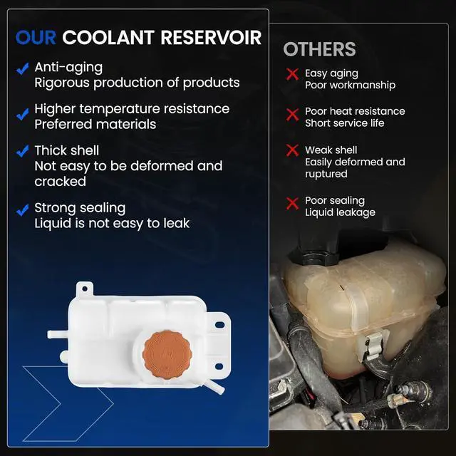 Alt view image 6 of 7 - 603-449 Engine Coolant Reservoir Tank for Chevy Aveo G3 Swift 07-19 | Fits Pontiac G3/Wave 07-10 & Chevy Aveo/Aveo5 07-19 & Swift+ 07-10 1.6L; 17PSI cap, 2 holes; OE 96930818/95216944/FRT1218C