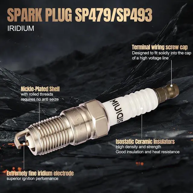 Alt view image 2 of 7 - SP479/SP493 Double Iridium Spark Plugs 8 Pack Compatible with Expedition Excursion F-150 F150 F-250 F350 Super Duty E150 E250 E350 E450 A8 Navigator 5.4L V8 Replacement for SP-479 AGSF22WM