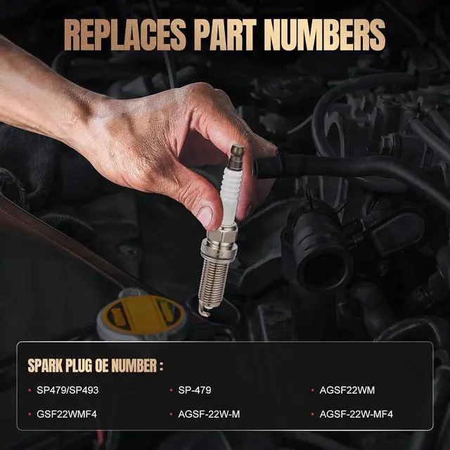 Alt view image 3 of 7 - SP479/SP493 Double Iridium Spark Plugs 8 Pack Compatible with Expedition Excursion F-150 F150 F-250 F350 Super Duty E150 E250 E350 E450 A8 Navigator 5.4L V8 Replacement for SP-479 AGSF22WM