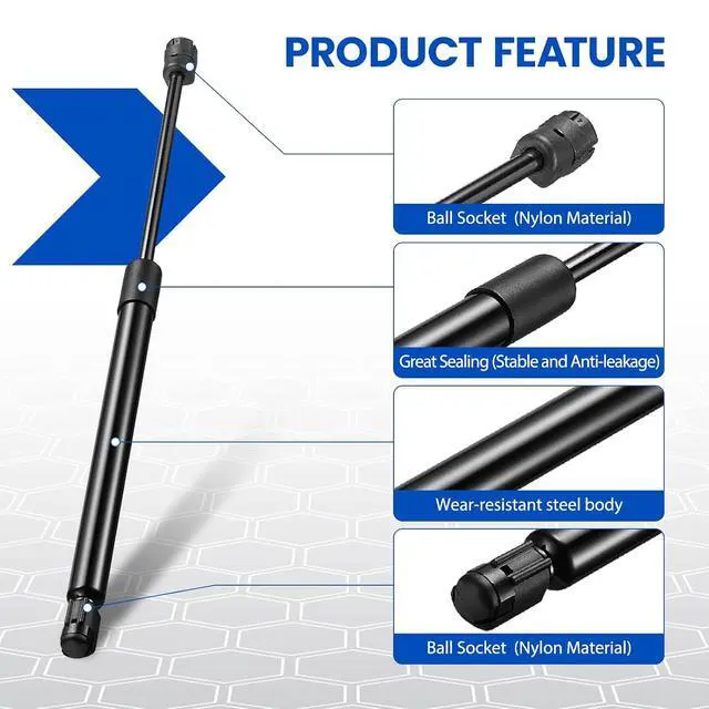 Alt view image 4 of 7 - Hood Struts 4B-965360 for Ford F-250/F-350 Super Duty 2017-2022 | Fits F-250/F-350/F-450 Super Duty 2017-2022 | OE# HC3Z-16C826-A/PM3986 | Extended 17.2" Compressed 10.7" | 227N | 2 Pcs