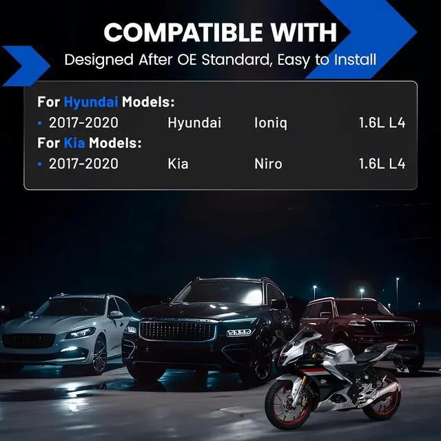 Alt view image 4 of 7 - 93819 Iridium Spark Plugs 4 Pack - Compatible with Kia Niro 2017-2020 Compatible with Hyundai Ioniq 2017-2020, 1.6L Engine - Replaces ILKR8Q7 Spark Plug