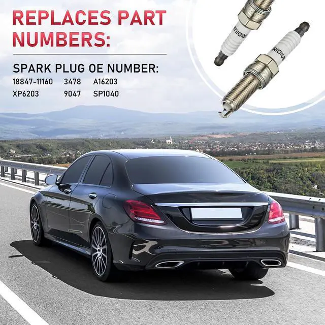 Alt view image 4 of 7 - 18847-11160 Iridium Spark Plugs 4 Pack Compatible with Hyundai Santa Fe Sport 2013-2016 Tucson 2014-2015 Sonata 2011-2014 Compatible with Kia Sportage 2011-2016 2.4 L4 Engine