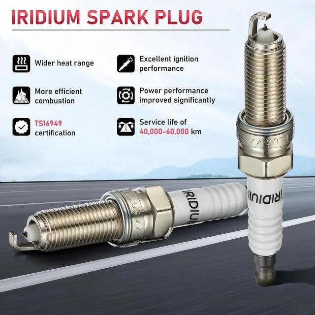 Alt view image 6 of 7 - 18847-11160 Iridium Spark Plugs 4 Pack Compatible with Hyundai Santa Fe Sport 2013-2016 Tucson 2014-2015 Sonata 2011-2014 Compatible with Kia Sportage 2011-2016 2.4 L4 Engine