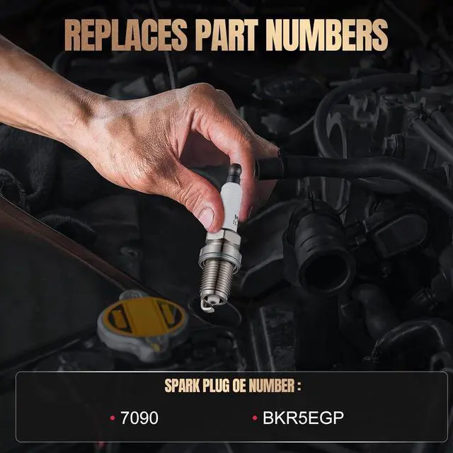 Alt view image 3 of 7 - 7090 Iridium Spark Plugs 8 Pack Compatible with Jaguar S-Type XJ8 XK8 XKR Compatible with Mercedes-Benz CL500 S500 S420 CLK430 E430 ML430 C43 ML55 AMG 3.9L 4.0L 4.2L 4.3L 5.0L 5.5L V8 BKR5EGP