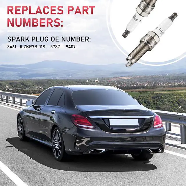 Alt view image 4 of 7 - 3461 Iridium Spark Plugs 4 Pack Compatible with Hyundai Elantra Tucson,Compatible with Acura ILX TSX,Civic CR-V Accord,Forte Soul,Cooper Countryman 1.6L 1.8L 2.0L 2.4L L4 Engine Spark Plug