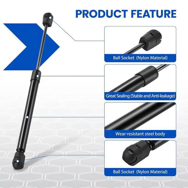 Alt view image 4 of 7 - C16-22360 C1622360 13" Gas Strut 13inch 35Lbs/156N Struts Shock Lift Support Gas Spring for Camper Shell Side Window,Pickup Truck Toolbox,Truck Topper Cap Canopy,Weatherguard Toolbox, 2 Pcs Set