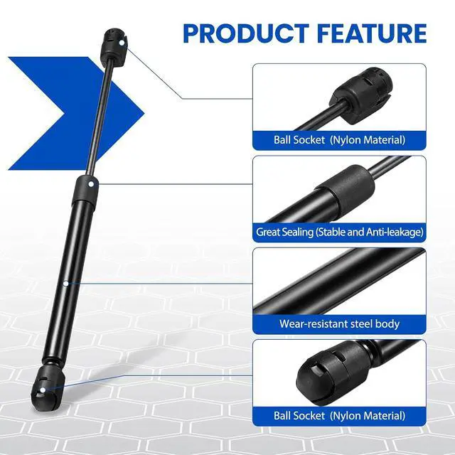 Alt view image 4 of 7 - C16-03795 12" Gas Strut, 24Lbs/107N Struts, Shock Lift Support, Gas Spring for Tool Box, Truck Cap, RV Door, Weatherguard Box, Camper Shell Rear Window, 2 Pcs Set