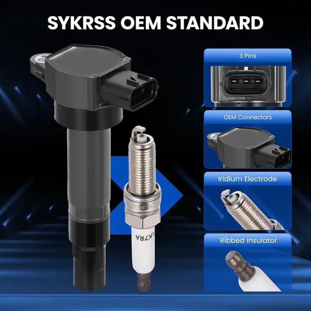 Alt view image 3 of 7 - Ignition Coil UF543 & Spark Plug SP541 Kit For Smart Fortwo 2008-2015 1.0L L3 Replaces UF681, 12597745, 42597745, (3 Coils & 3 Plugs)