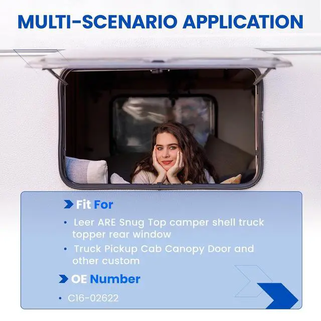 Alt view image 3 of 7 - C16-02622 17" Gas Strut 17 inch 28Lbs/125N Struts Shock Lift Support Gas Spring for Leer ARE SnugTop Camper Shell Truck Topper Rear Window,Truck Pickup Cab Canopy Door Replacement Struts, 2 Pcs