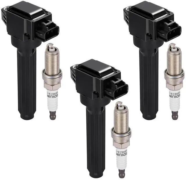 Main image of Ignition Coil UF815 & Spark Plug 5018 Kit For Mitsubishi Mirage/G4 2014-2022 & Dodge Attitude 2015-2020 1.2L L3 Replaces 1832A057, 1832A096, FK0443, (3 Coils & 3 Plugs)