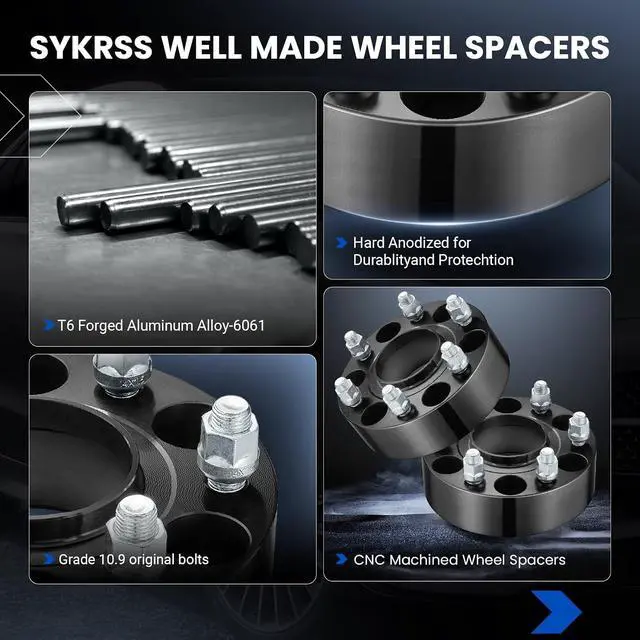 Alt view image 4 of 7 - 2inch 6x139.7mm Wheel Spacers Compatible with RAM 1500 2019-2024, 77.8mm Center Bore & 139.5mm Forged & M14x1.5 Studs 6x5.5 Wheel Spacer, 4PCS