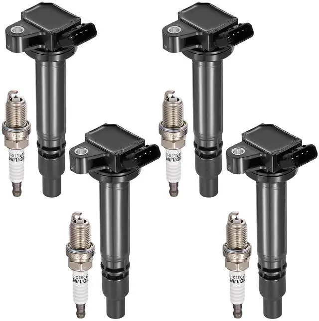 Main image of 4-Pack UF204 Ignition Coils & 7090 Spark Plugs Compatible with Toyota Celica 2000-2005, Corolla 2005 2006, Matrix 2003-2005, Compatible with Pontiac Vibe 2003-2006, 1.8L L4 - Replaces 5C1295