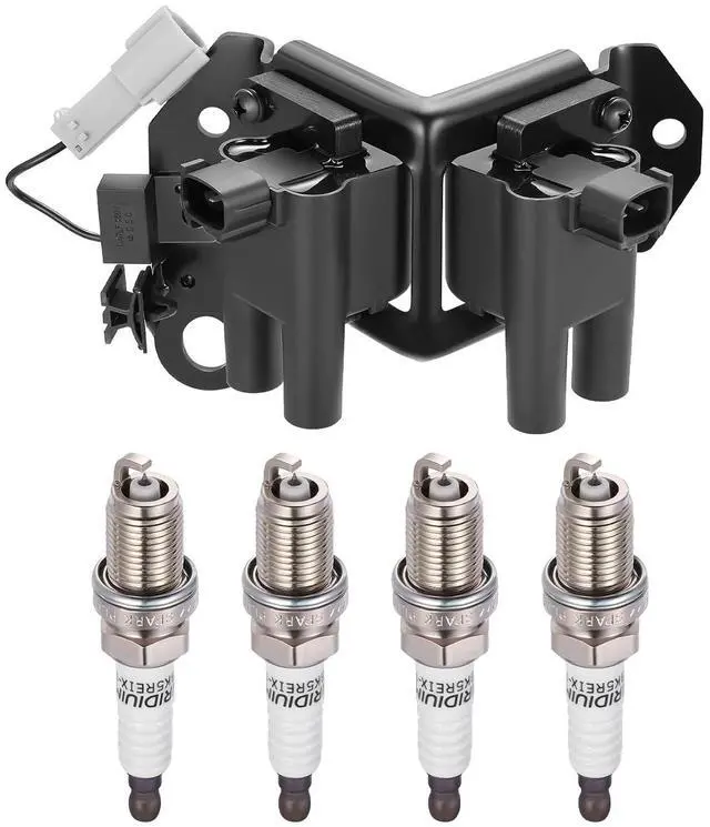 Main image of Ignition Coil UF308 & Spark Plug 2382 Kit For Hyundai Accent 2000-2003 1.5L L4 Replaces 2730122600, 04887031 (1 Coil & 4 Plugs)