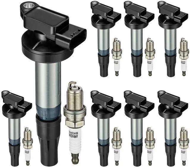 Main image of Ignition Coil UF519 & Spark Plug BKR5EGP Kit For Jaguar S-Type/XJ8/XJR/XK/XKR/XF/Super V8 & Land Rover LR3/Range Rover/Range Rover Sport 4.2L/4.4L V8 Replaces C1427(8 Coils & 8 Plugs)