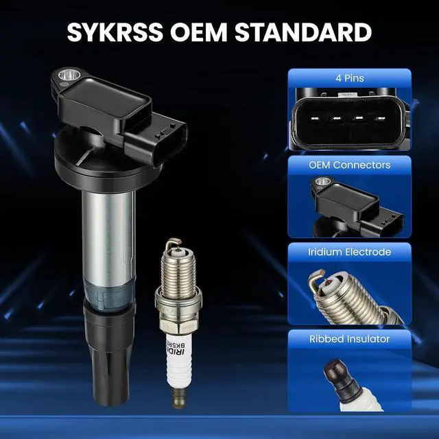 Alt view image 3 of 7 - Ignition Coil UF519 & Spark Plug BKR5EGP Kit For Jaguar S-Type/XJ8/XJR/XK/XKR/XF/Super V8 & Land Rover LR3/Range Rover/Range Rover Sport 4.2L/4.4L V8 Replaces C1427(8 Coils & 8 Plugs)