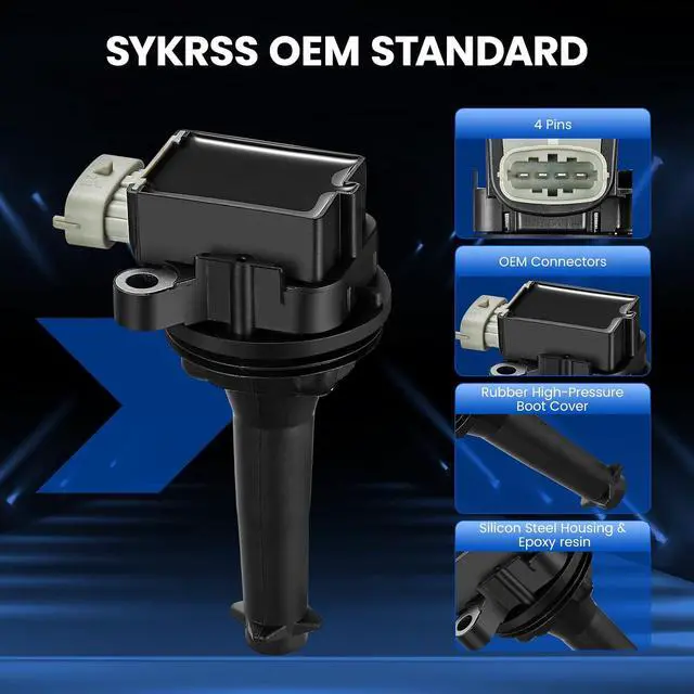 Alt view image 3 of 7 - Ignition Coil Pack UF517 Set of 5 For Volvo C30/C70/S40/S60/V50/V60/XC60/V70/XC70 04-16 2.4L/2.5L L5 Replaces 30713417, 86778370, 5C1778