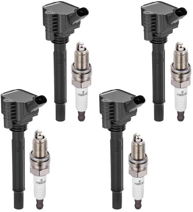 Main image of Ignition Coil UF673 & Spark Plug 93618 Kit For Dodge Dart 2013-2016 & Fiat 500 2012-2019 1.4L L4 Replaces C1828, 68081914AA (4 Coils & 4 Plugs)
