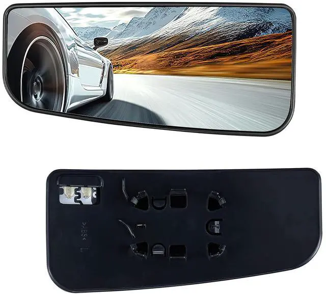 Main image of Driver Left Side Lower Heated Towing Mirror Glass Compatible With Ford F150 F250 F350 F450 F550 Super Duty Truck Mirror 2015-2022, Left Side Convex Glass with Rear Holder FL3Z17K707V FL317K707U
