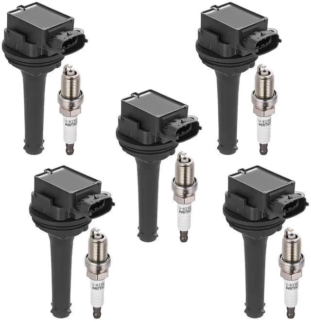 Main image of Ignition Coil UF341 & Spark Plug 7092 Kit For Volvo C70/S60/S70/S80/V70/XC70/XC90 2.3L-2.5L L5 Replaces 307134160, 9125601 (5 Coils & 5 Plugs)