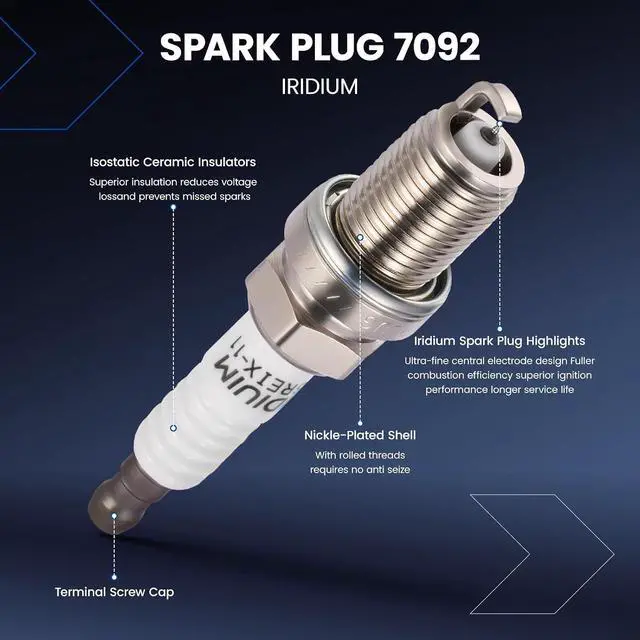 Alt view image 4 of 7 - Ignition Coil UF341 & Spark Plug 7092 Kit For Volvo C70/S60/S70/S80/V70/XC70/XC90 2.3L-2.5L L5 Replaces 307134160, 9125601 (5 Coils & 5 Plugs)
