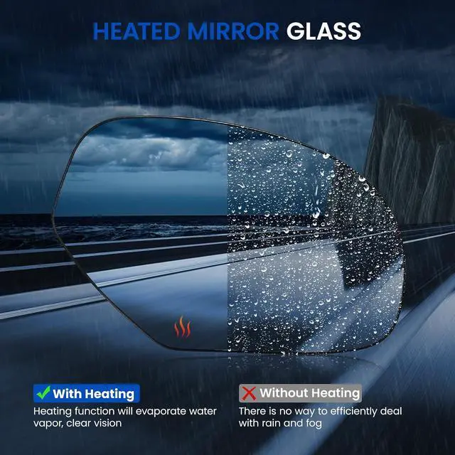 Alt view image 5 of 7 - Passenger Right Side Heated Mirror Glass Compatible With Cadillac Escalade Chevy Silverado Tahoe Suburban Avalanche Yukon Sierra 2007-2014 Side Mirror with Turn Signal Replaces GM1325138
