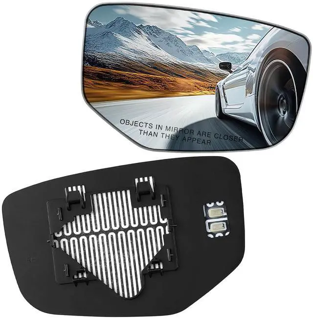 Main image of Passenger Right Side Heated Convex Mirror Glass Compatible With Honda Accord 2008 2009 2010 2011 2012 Passenger Right Exterior Side Rear View Mirror with Backing Plate Replaces 76203TA0A11