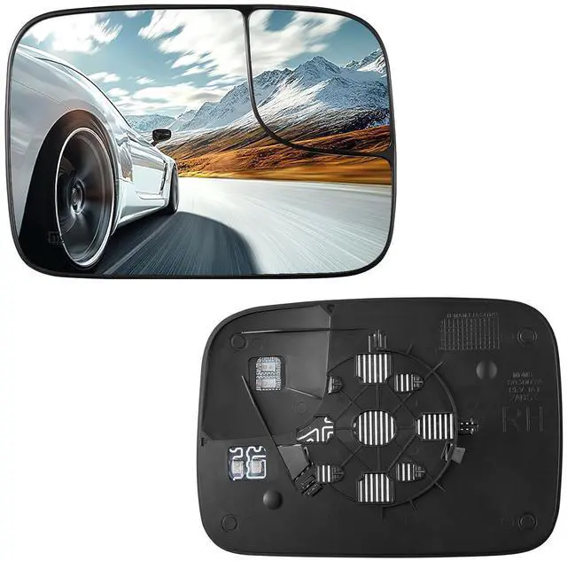 Main image of Passenger Right Side Blind Spot Mirror Glass Compatible With Dodge Ram 1500 2500 3500 2005 2006 2007 2008 Mirrors - Side Rear View Heated Mirror with Rear Holder Replaces 5161010AA CH1325121