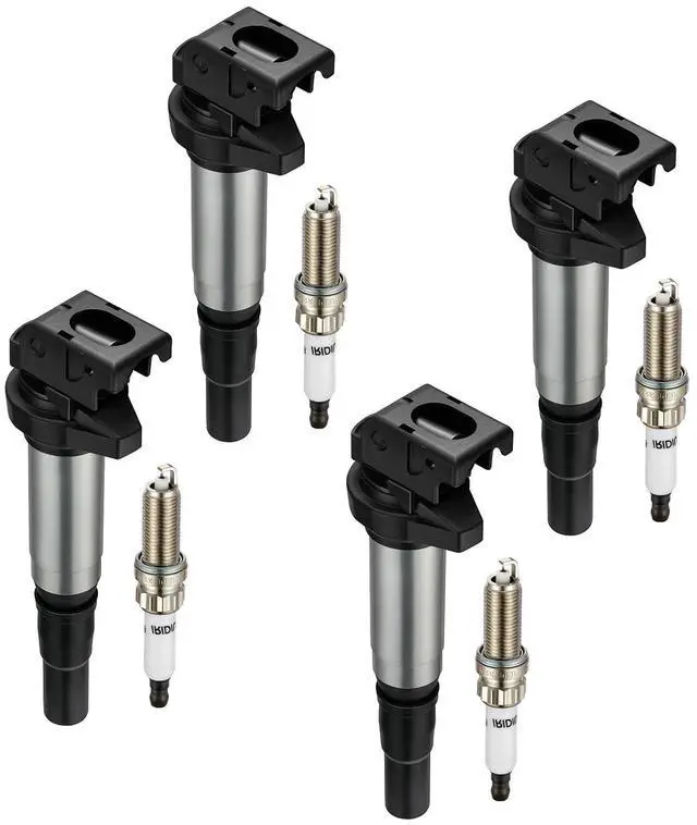 Main image of Ignition Coil UF598 & Spark Plug 97968 Kit Compatible with Mini Cooper, Countryman, Paceman L4 1.6L Engines Replaces C1692, 12137575010, 1213755001, 5C1749, 597091(4 Coils & 4 Plugs)