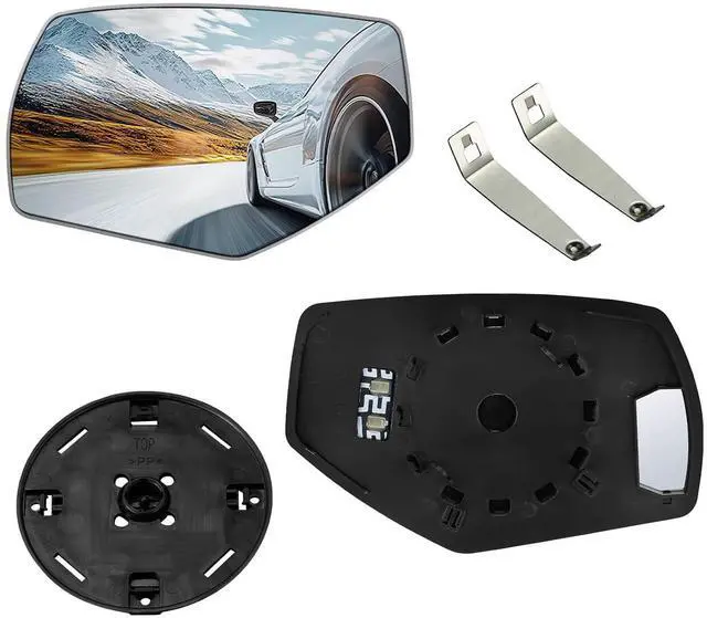 Main image of Driver Left Side Heated Mirror Glass GM1324145 22919747 Compatible With GMC Sierra 1500 Chevy Silverado 1500 2014-2018, Left Side Rearview Mirror Flat Glass with Backing Plate & Rear Holder