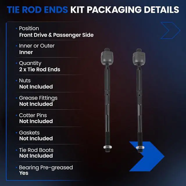 Alt view image 3 of 7 - 2-PC Inner tie rod-EV800938 Compatible with Chevrolet Silverado 1500 2014-2018,Compatible with CADILLAC ESCALADE 2015-2019,Compatible with CADILLAC ESCALADE ESV 2015-2019