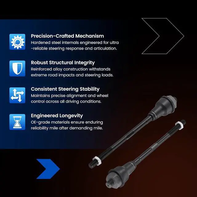 Alt view image 6 of 7 - 2-PC Inner tie rod ES3488 Compatible with Chevy Silverado1500 1999-2006?Compatible with CADILLAC ESCALADE EXT 2002-2006,Compatible with CADILLAC ESCALADE ESV 2003-2006